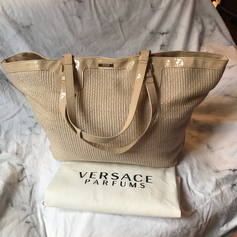 Versace Parfums large tote beach bag